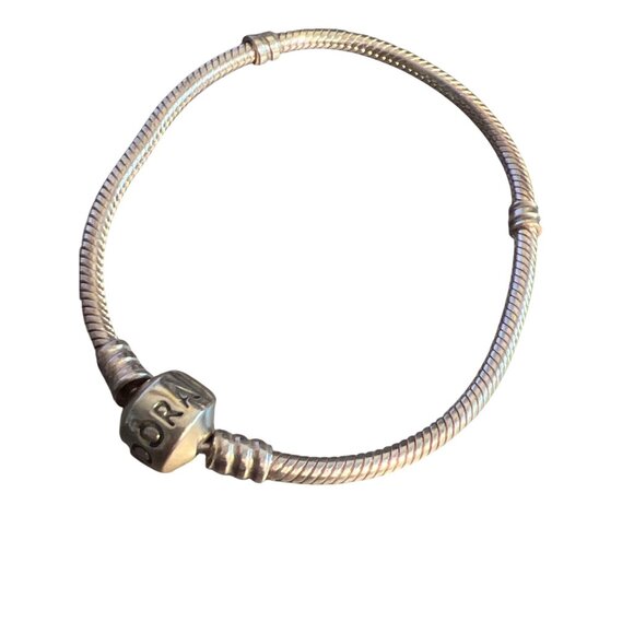 Authentic Pandora Sterling Silver Moments Snake Chain Bracelet 14.19g 6.75" - Picture 2 of 5